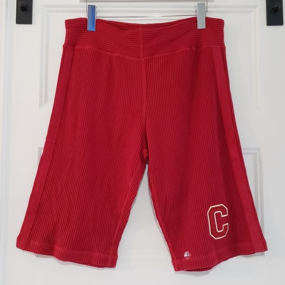 The Vault Cornell Collegiate Waffle Knit Long Shorts Mens M Big Red Drawstring - Picture 3 of 10